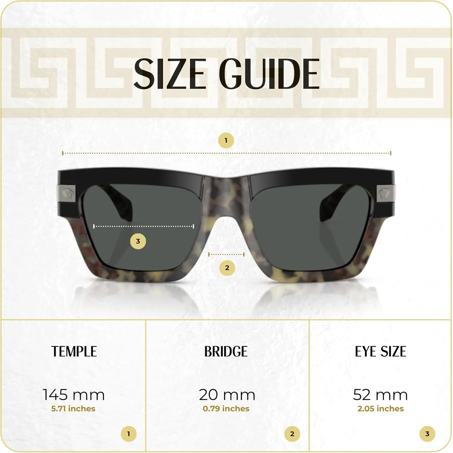 Versace VE4464 Rectangular Sunglasses for Men   BUNDLE With Designer iWear Complimentary Eyewear Kit