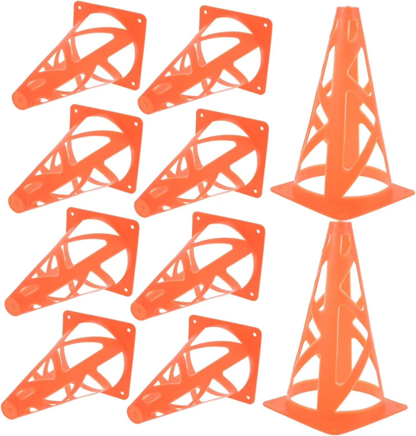 VICASKY Football Obstacle Set 10cm 23cm Marker Cones Collapsible Slotted Windproof for Soccer Practice