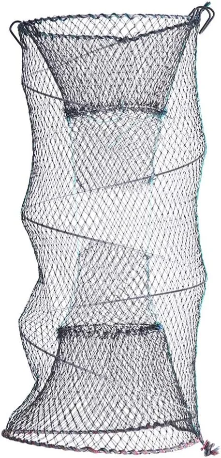 VICASKY Portable Folded Fishing Net Fish 30x60cm Zinc Plated Minnow Trap for Freshwater Saltwater