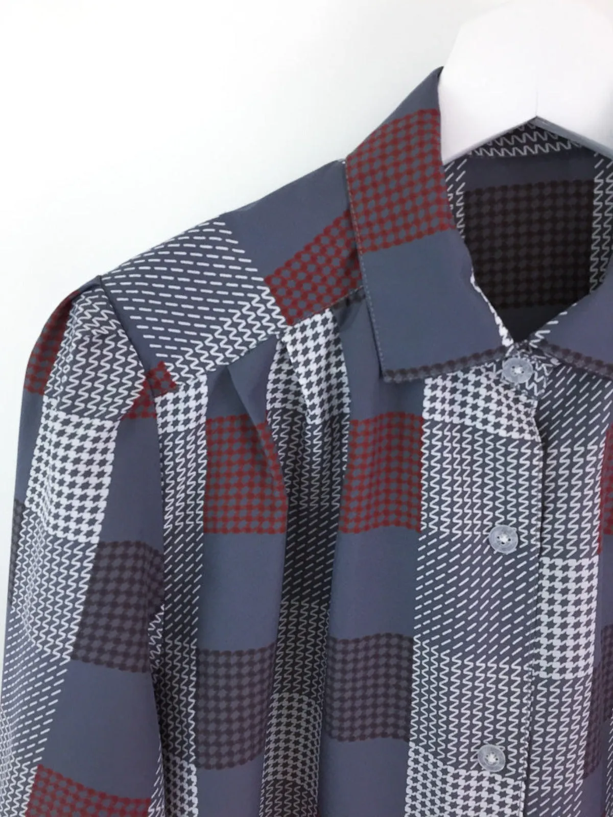 Vintage lightweight check print button down shirt