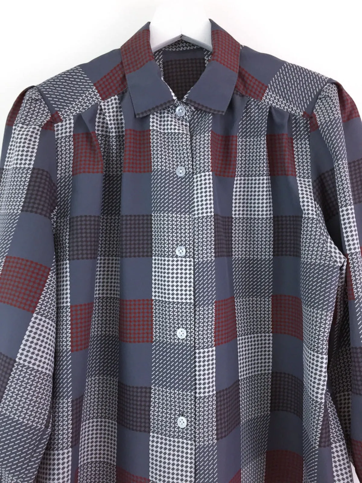 Vintage lightweight check print button down shirt