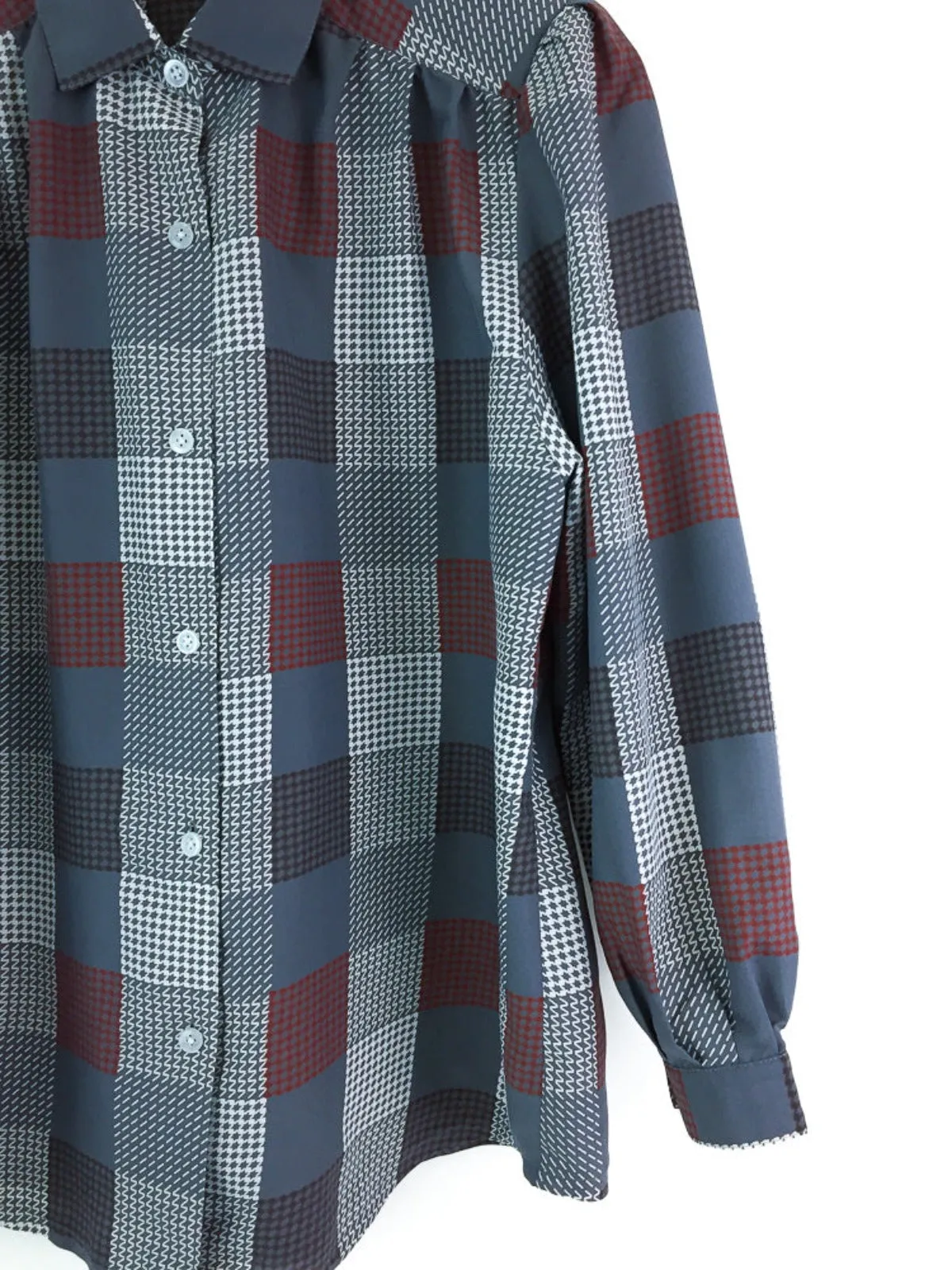Vintage lightweight check print button down shirt