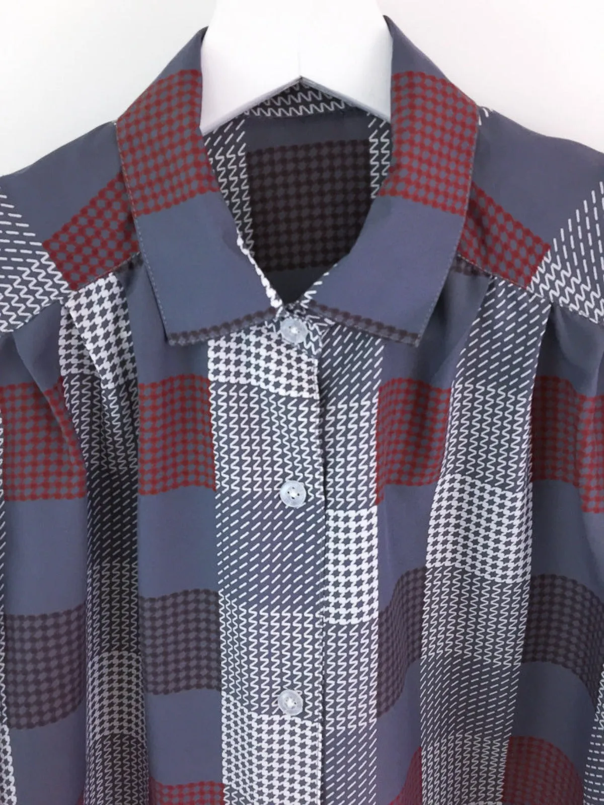 Vintage lightweight check print button down shirt