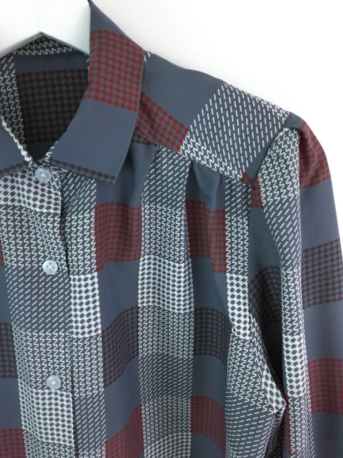 Vintage lightweight check print button down shirt