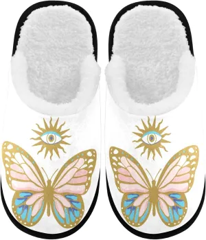 visesunny Slippers for Women Mens Stylish Foral Winter Warm Memory Foam Cotton Home Slippers Soft Plush Fleece Slip on House Slippers Unisex Indoor Outdoor Shoes