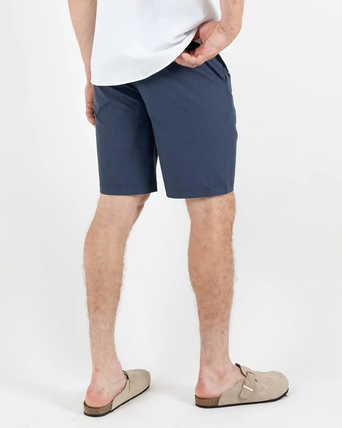 Visive Mens Shorts for Men, Hybrid Casual Golf Dress Flat Front Quick Dry Stretch Board Shorts, Lightweight Chino Short