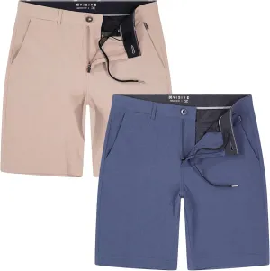 Visive Mens Shorts for Men, Hybrid Casual Golf Dress Flat Front Quick Dry Stretch Board Shorts, Lightweight Chino Short
