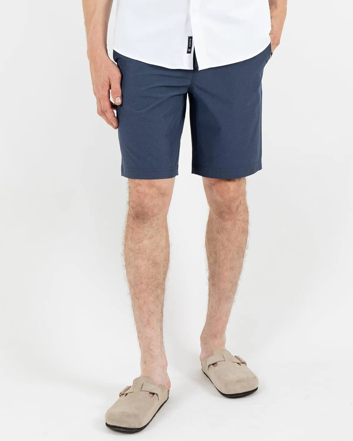 Visive Mens Shorts for Men, Hybrid Casual Golf Dress Flat Front Quick Dry Stretch Board Shorts, Lightweight Chino Short