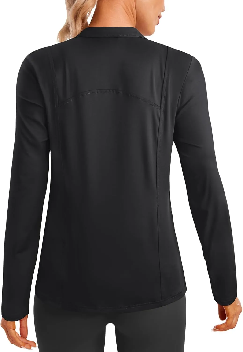 Vldnery Womens Lightweight Athletic Track Jackets Full Zip Long Sleeve Shirts Moisture Wicking Hiking Running Workout Tops