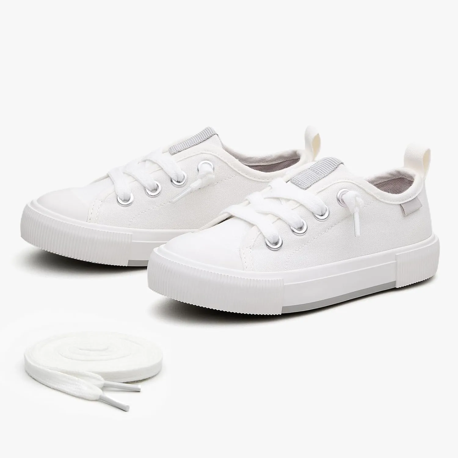 Weestep Kids' Cotton Slip-On Canvas Sneakers - Fashion Casual Shoes with Optional Laces for Girls, Boys, Toddler and Little Kid
