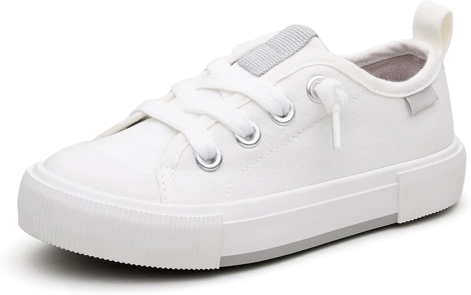 Weestep Kids' Cotton Slip-On Canvas Sneakers - Fashion Casual Shoes with Optional Laces for Girls, Boys, Toddler and Little Kid