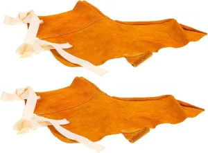 Welder Boot Covers 2-layer Cowhide Shoes Protectors for Welding Safety Random Color