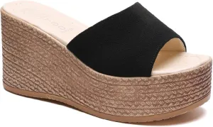 Wide Straps Platform Wedge Sandals for Women Breathable Open Toe Espadrille Sandals Comfort Slip On Mules Summer Casual Beach Slides