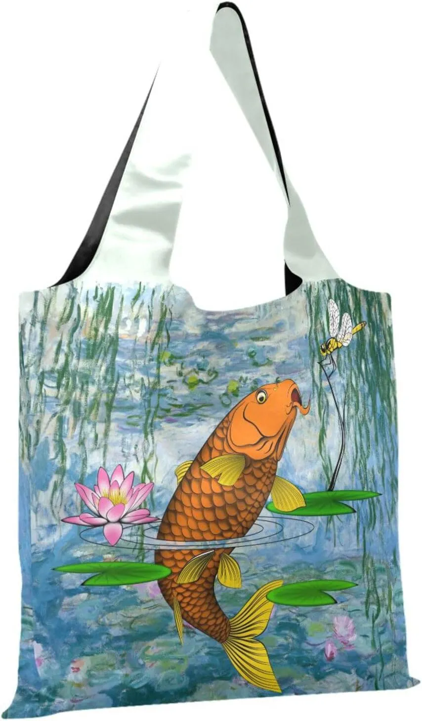 WIHVE Reusable Grocery Bag Foldable Shopping Tote Bag with Storage Pouch