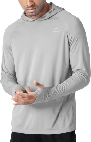 Willit Men's Sun Shirts UPF 50  Rash Guard Long Sleeve Sun Protection Hoodie SPF UV Fishing Lightweight Athletic Running