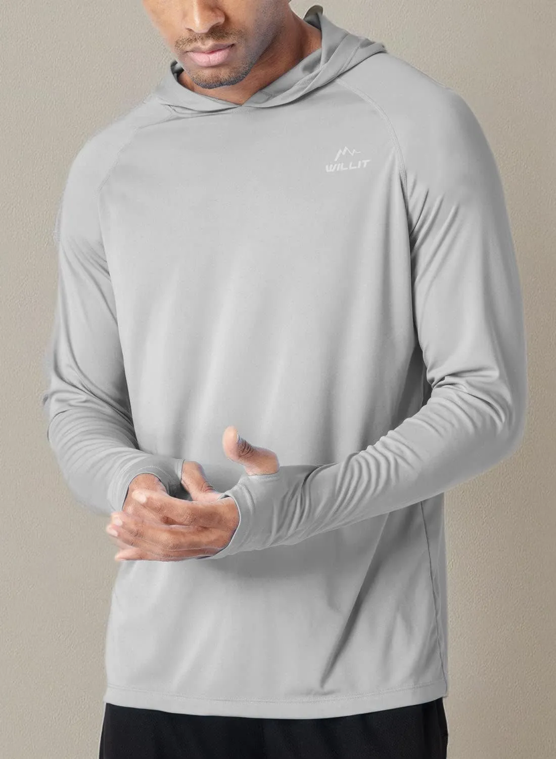 Willit Men's Sun Shirts UPF 50  Rash Guard Long Sleeve Sun Protection Hoodie SPF UV Fishing Lightweight Athletic Running