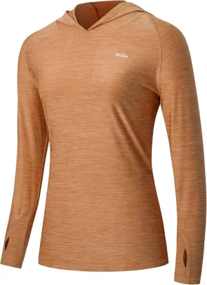 Willit Women's UPF 50  Sun Protection Hoodie SPF Shirt long sleeve Hiking Fishing Outdoor Shirt Lightweight Hoodie