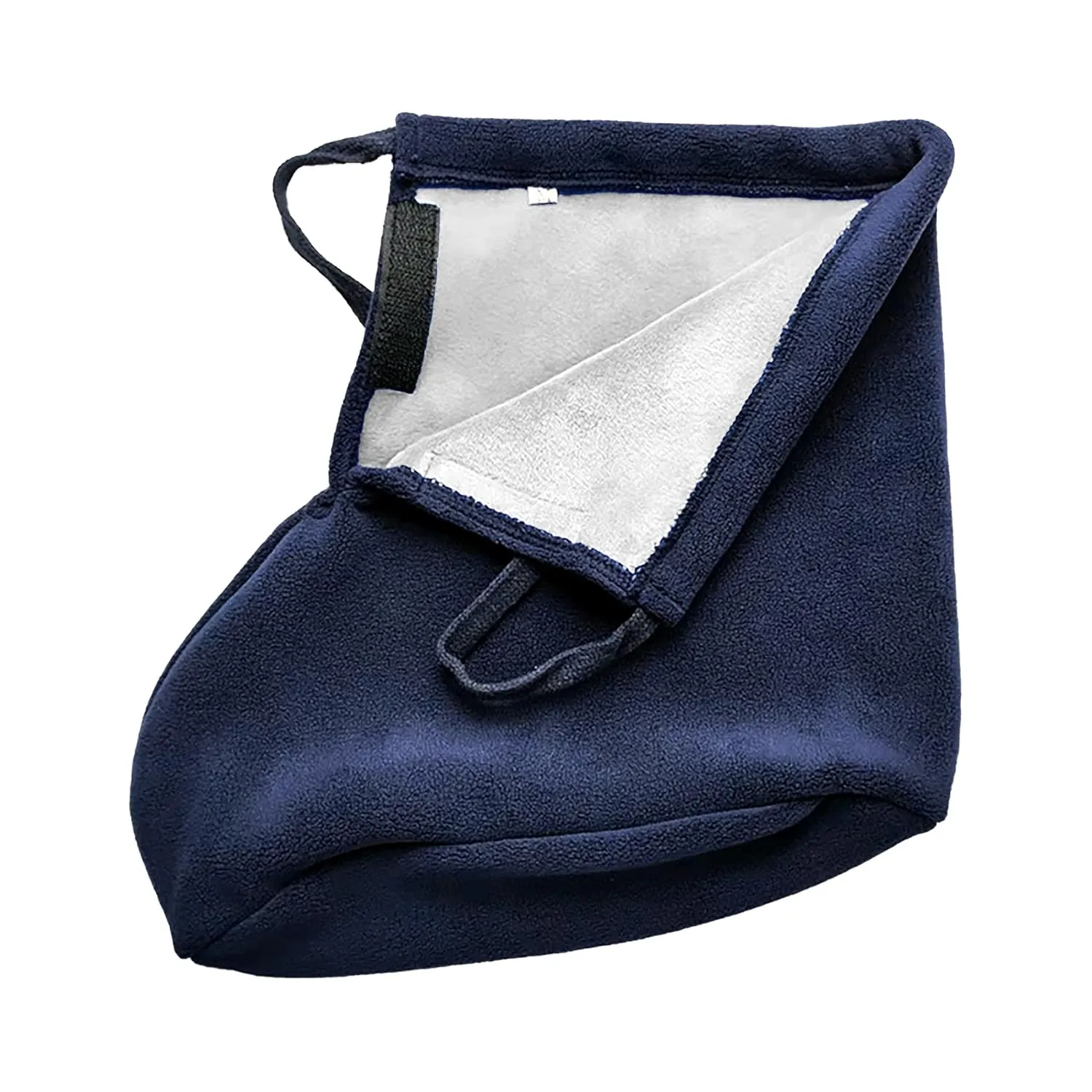 Winter Warm Cast Sock, Thick Fleece Foot Cast Cover - Below the Knee Cast Toe Boot Cover, Protective and Washable Cast Sleeve Wrap, Foot Warmer for Broken Foot, Adjustable Drawstring, Navy Blue