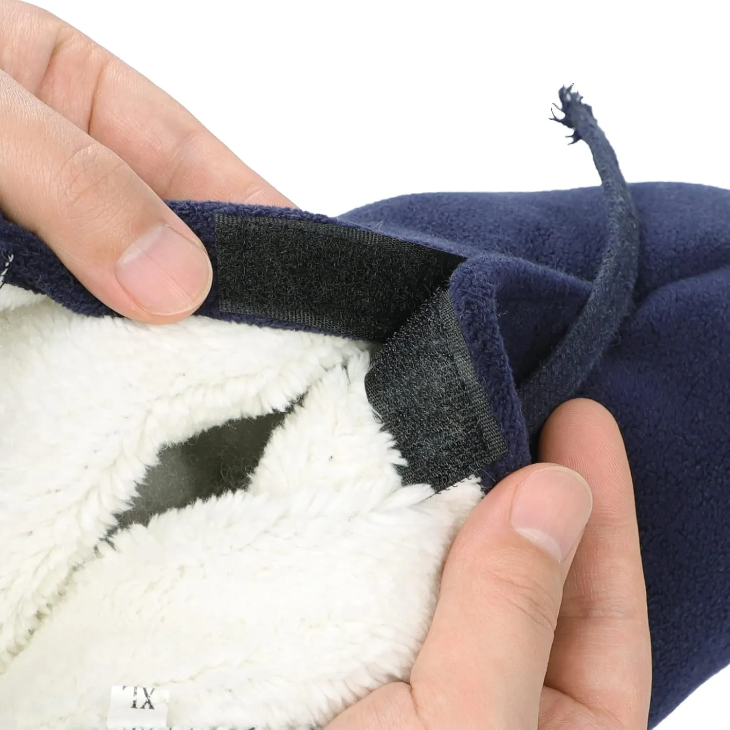 Winter Warm Cast Sock, Thick Fleece Foot Cast Cover - Below the Knee Cast Toe Boot Cover, Protective and Washable Cast Sleeve Wrap, Foot Warmer for Broken Foot, Adjustable Drawstring, Navy Blue