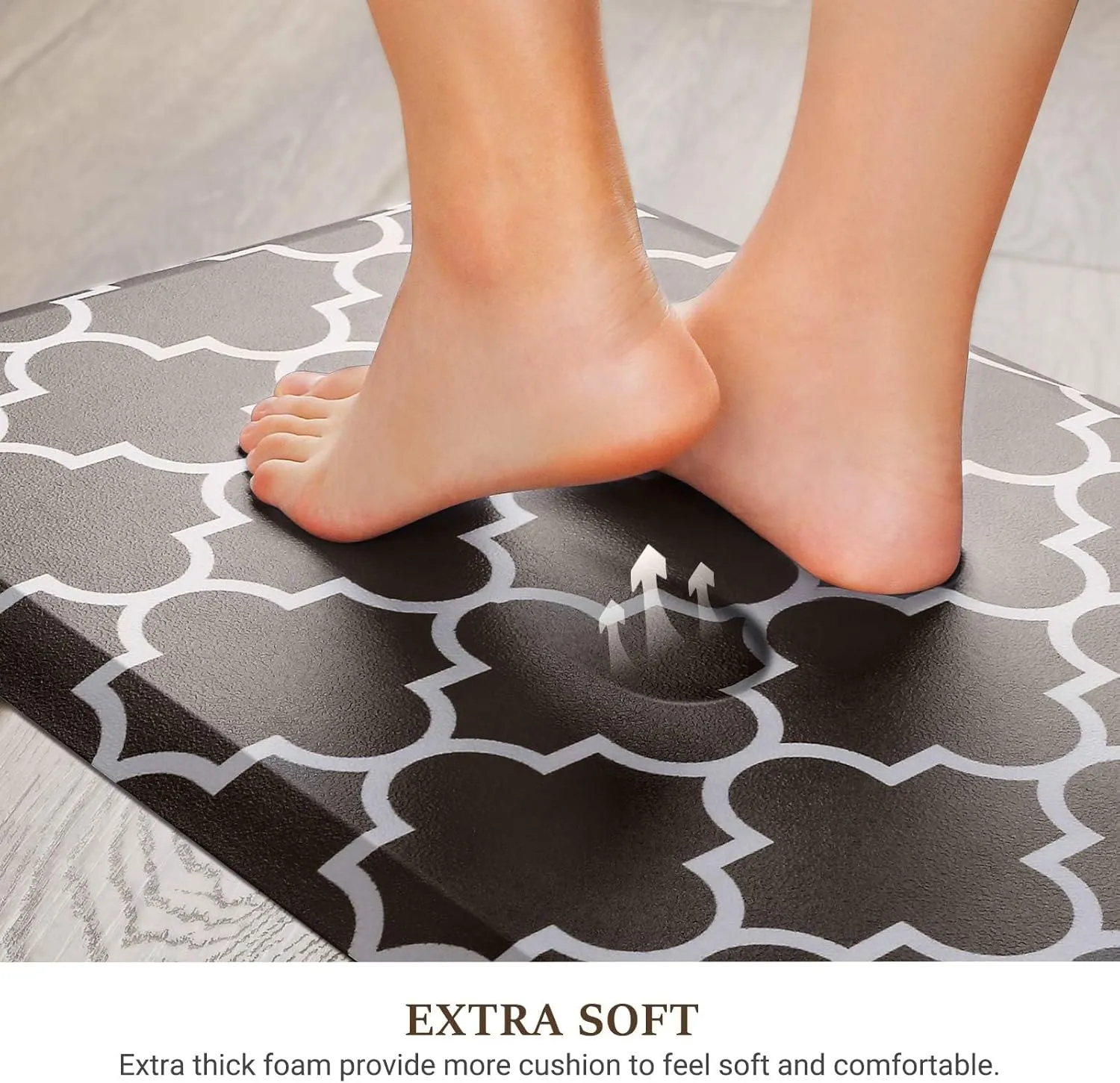 WISELIFE Kitchen Mat Cushioned Anti-Fatigue Rug,17.3"x 28",Non Slip Waterproof Kitchen Rugs Heavy Duty PVC Ergonomic Comfort Mat for Floor Home, Office, Sink, Laundry, Green