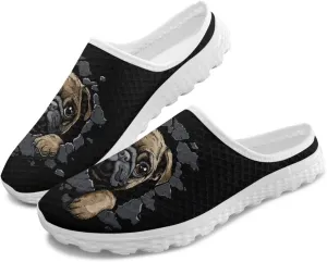 Womens Backless Slip on Shoes Half Sport Mesh Sneakers Lightweight Breathable Casual Walking Shoes