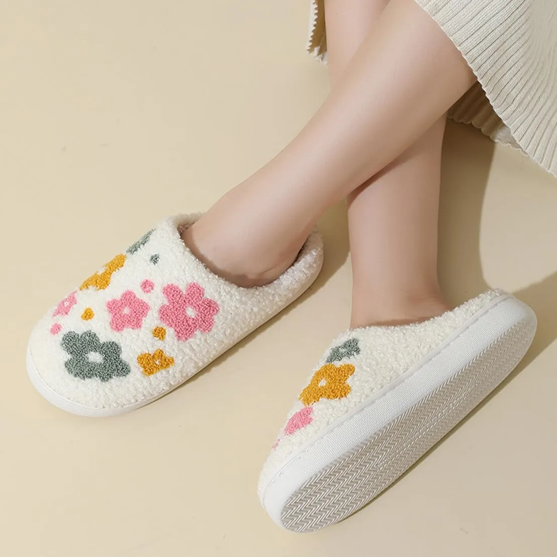 Women's Bow Slippers Fuzzy bowknot slippers Soft Memory Foam Plush Fluffy Warm House Shoes