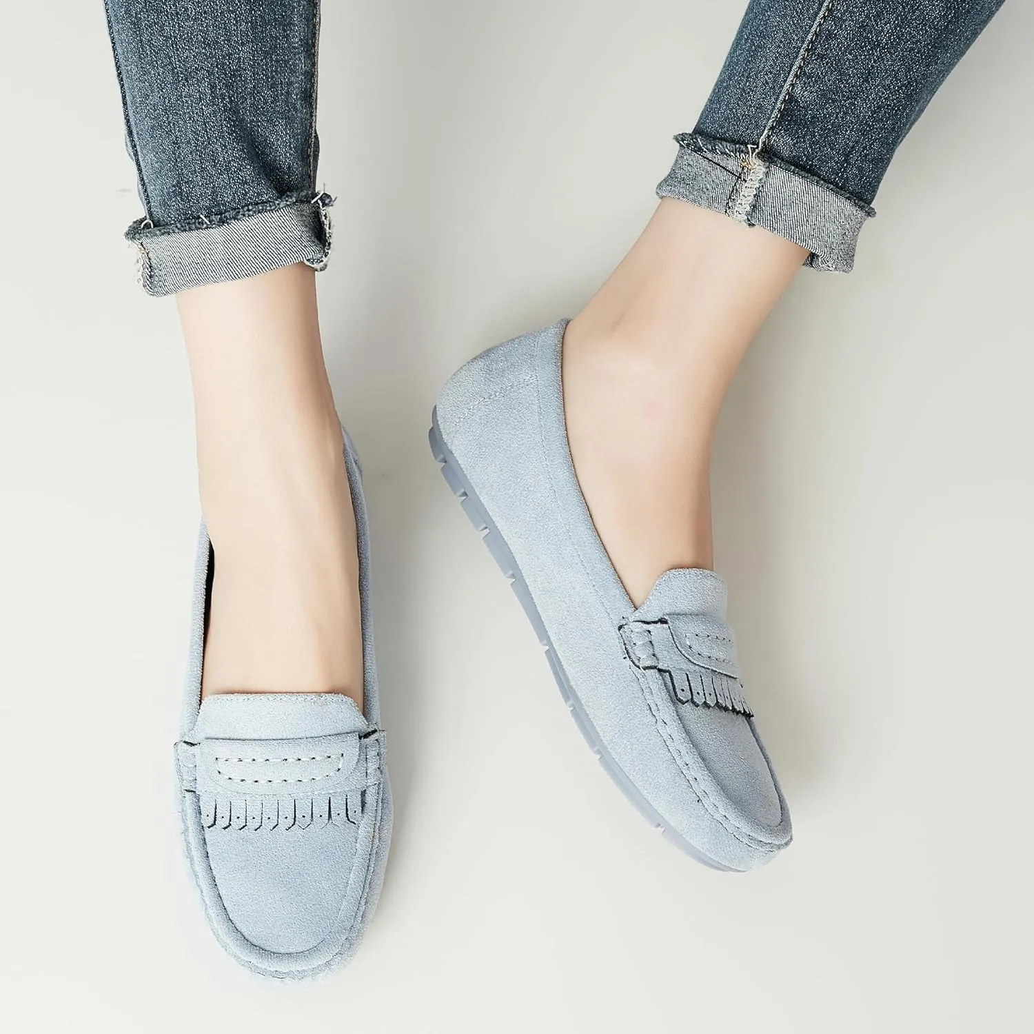Women's Business Loafers Work Casual Flats Shoes Lightweight Penny PU Leather Slip On Walking Shoes