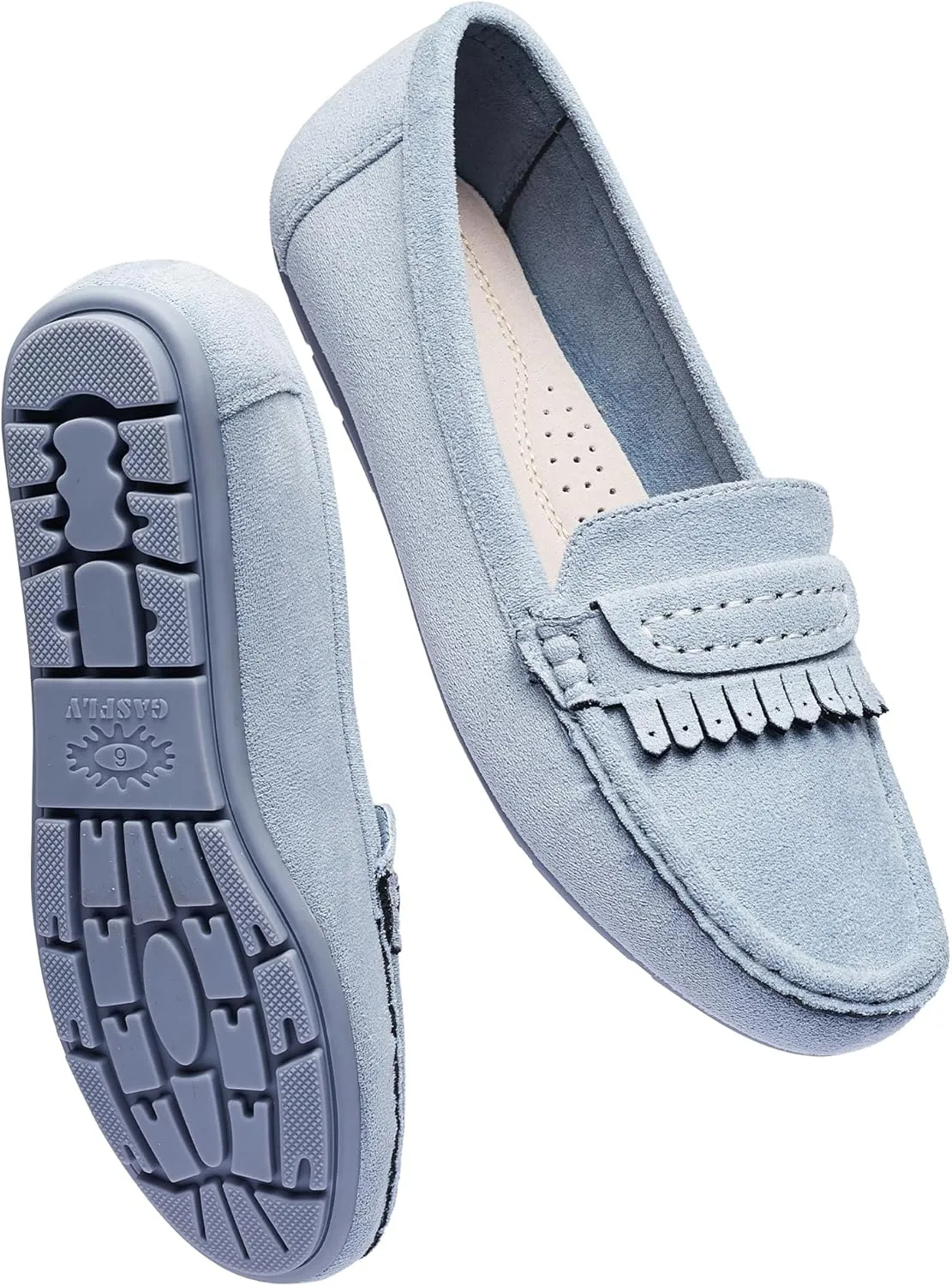 Women's Business Loafers Work Casual Flats Shoes Lightweight Penny PU Leather Slip On Walking Shoes