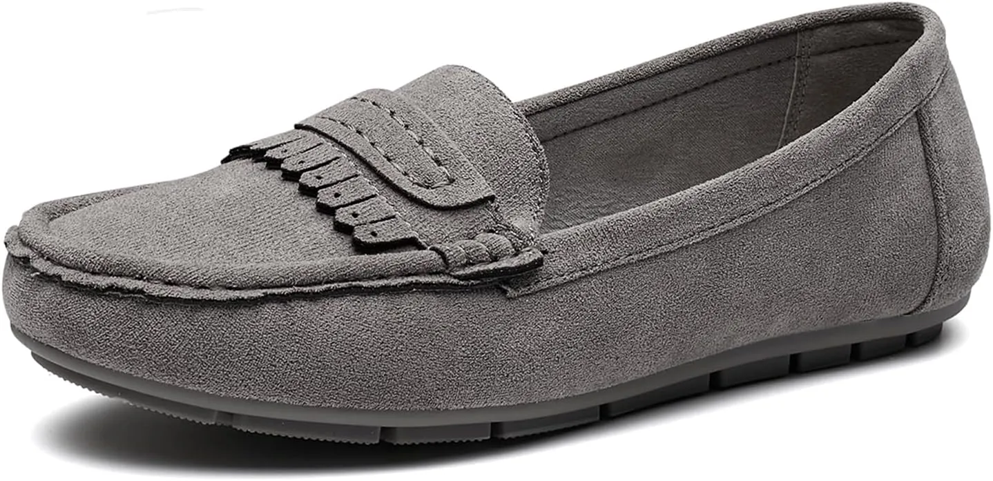 Women's Business Loafers Work Casual Flats Shoes Lightweight Penny PU Leather Slip On Walking Shoes