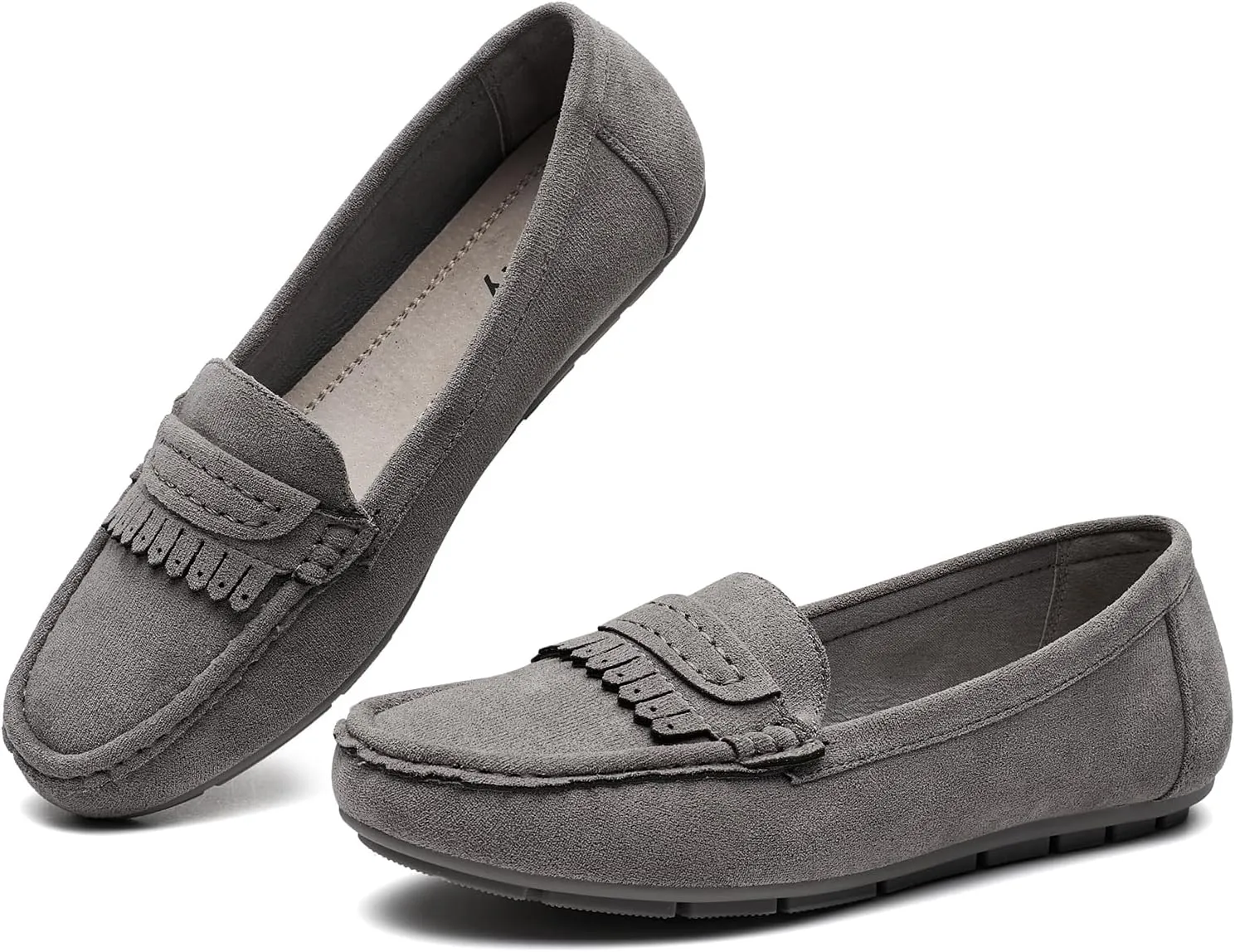 Women's Business Loafers Work Casual Flats Shoes Lightweight Penny PU Leather Slip On Walking Shoes