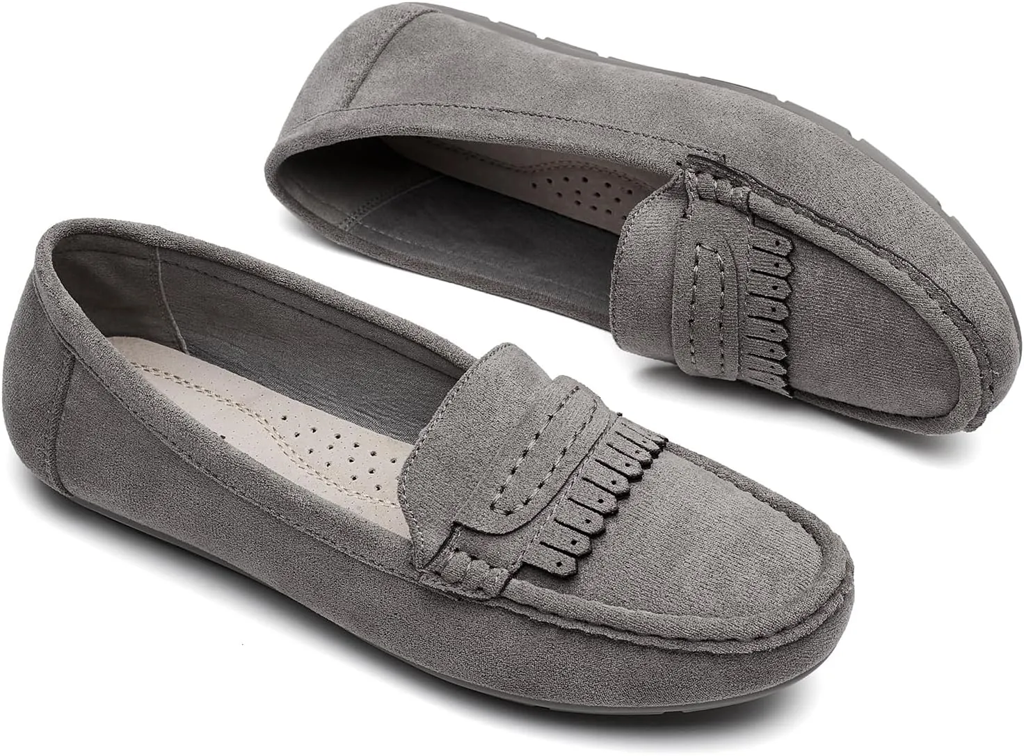 Women's Business Loafers Work Casual Flats Shoes Lightweight Penny PU Leather Slip On Walking Shoes