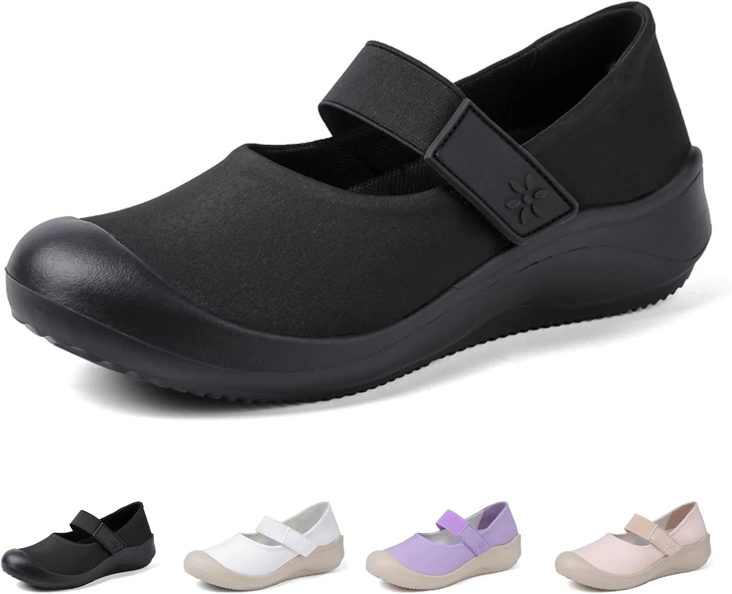 Women's Casual Slip-on Arch Support Mary Jane Shoes,Fashion Hook-Loop Orthopedic Walking Sneakers,Comfort Breathable Soft Sole Non Slip Flats Shoes