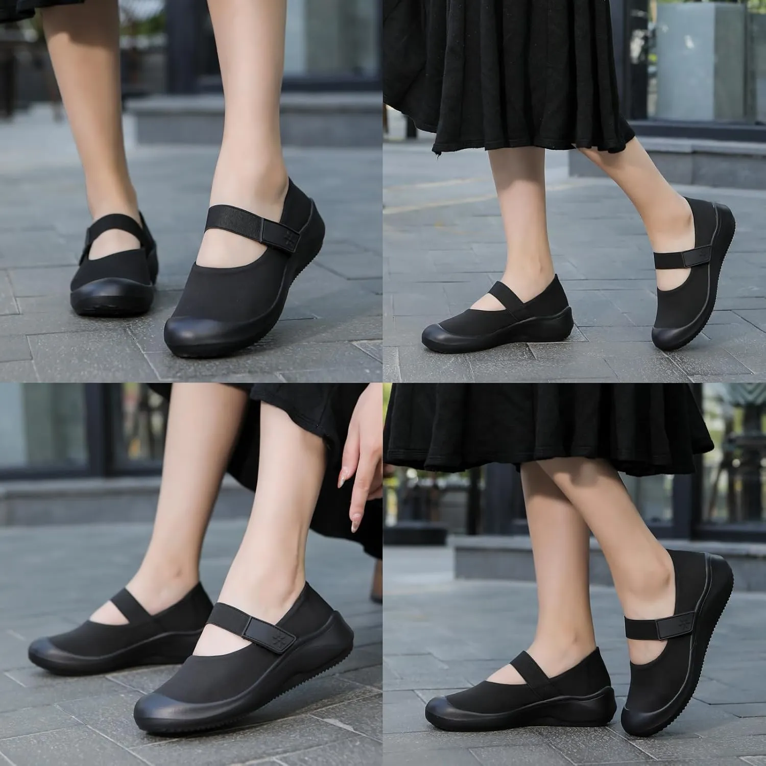 Women's Casual Slip-on Arch Support Mary Jane Shoes,Fashion Hook-Loop Orthopedic Walking Sneakers,Comfort Breathable Soft Sole Non Slip Flats Shoes