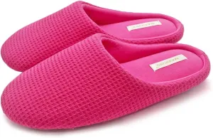 Womens Cotton Lightweight House Slippers With Memory Foam, Washable & Cozy Slip On