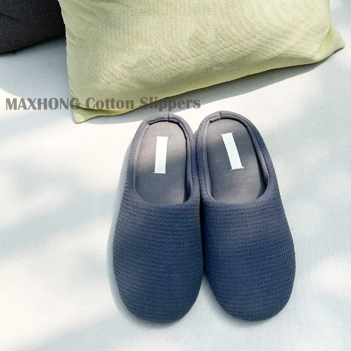 Womens Cotton Lightweight House Slippers With Memory Foam, Washable & Cozy Slip On