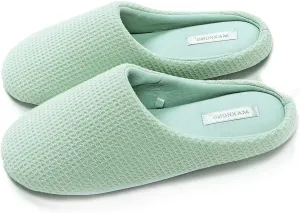 Womens Cotton Lightweight House Slippers With Memory Foam, Washable & Cozy Slip On
