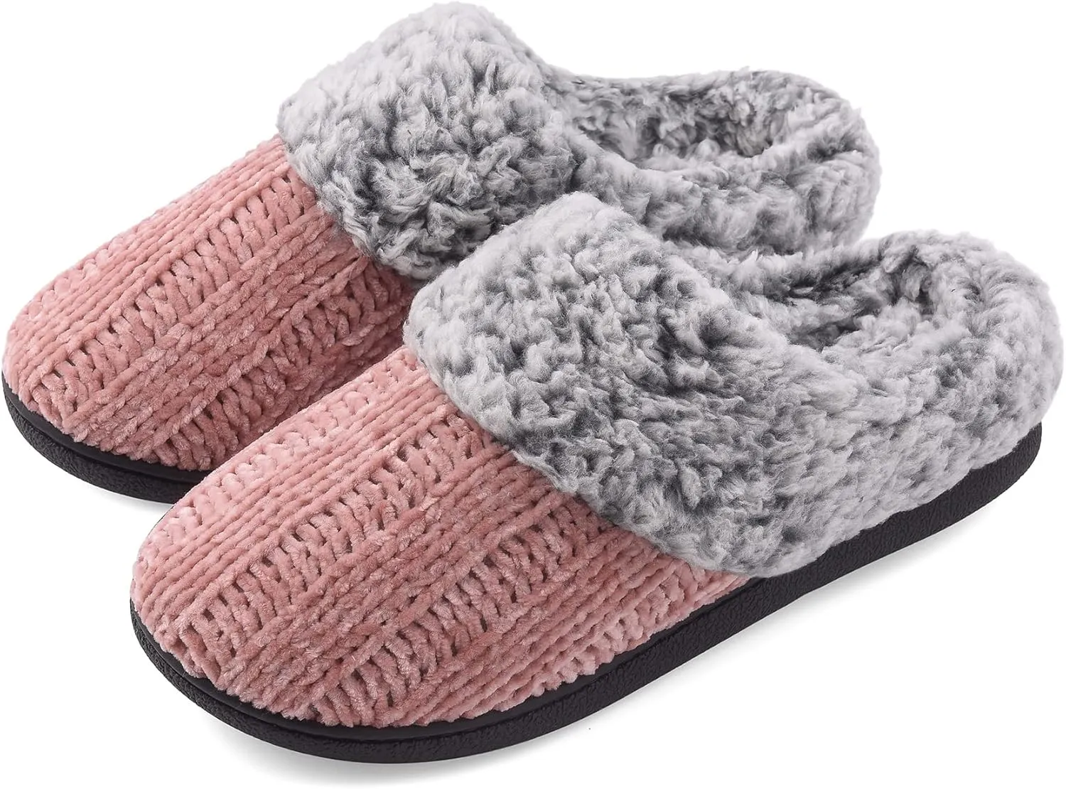 Women's House Slippers Memory Foam Fuzzy Slip on Slide Slippers Ladies Soft Bedroom Shoes for Indoor & Outdoor