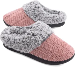 Women's House Slippers Memory Foam Fuzzy Slip on Slide Slippers Ladies Soft Bedroom Shoes for Indoor & Outdoor