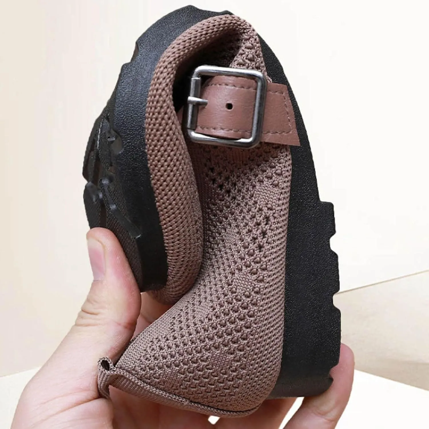 Womens Knitted Flat Shoes Lightweight Comfortable Slip on Loafers Breathable Flats Knit loaferas Casual Breathable mesh Walking Shoes Round Toe Ballet Flat Shoes Walking Flats Shoes for Women
