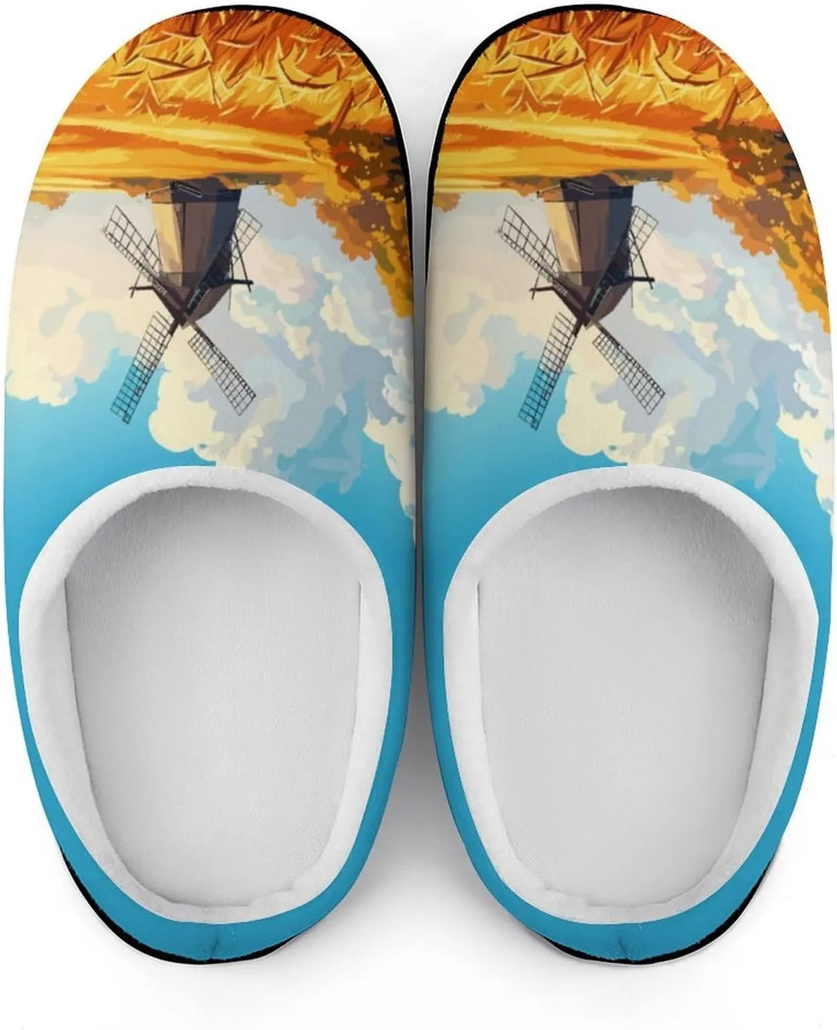 Womens Memory Foam Slippers Soft Bedroom Slip-On Shoes Ladies Halloween Slippers Cotton House Slippers Indoor Outdoor