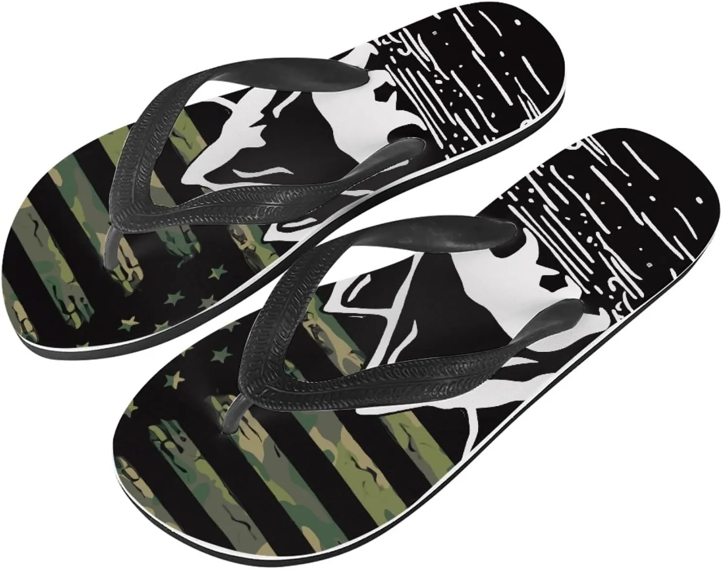 Womens Mens Sport Flip Flops Comfort Lightweight Thong Sandals for Outdoor Summer Beach Tiger Skin Print