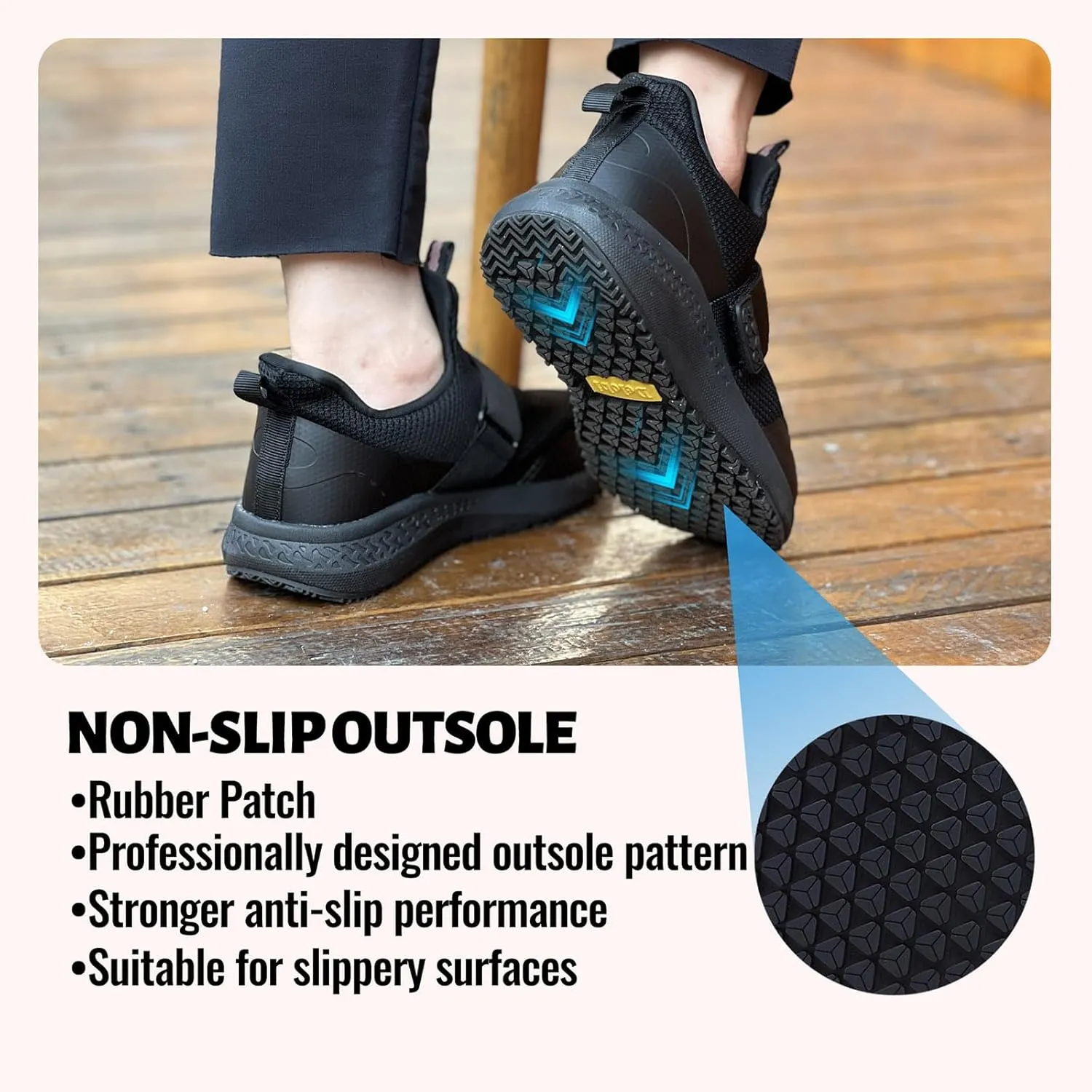 Women's Non Slip Work Shoes Slip Resistant Waterproof Chef Shoe for Women Working in Kitchen Restaurant Food Service Slip-On Design Walking Sneakers Zapatos Trabajo