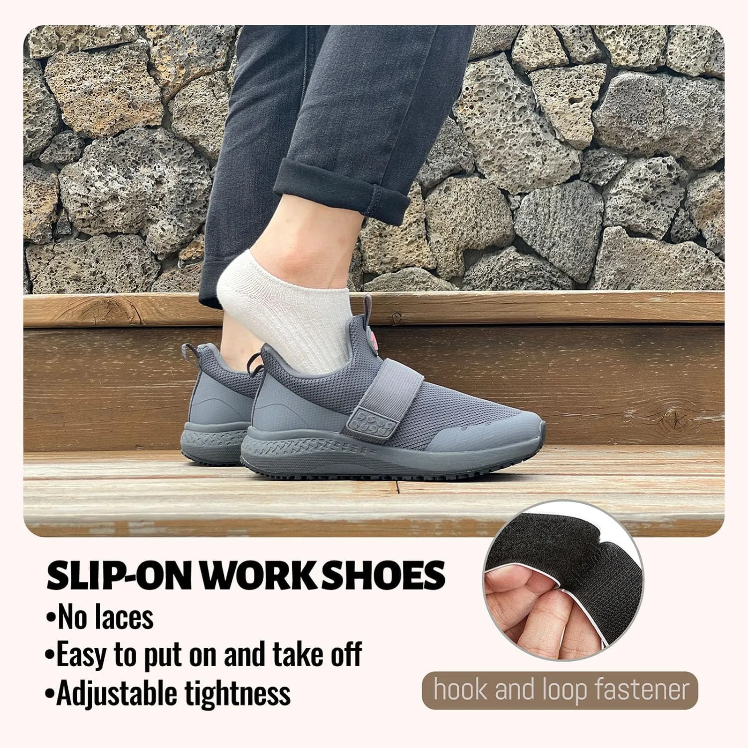 Women's Non Slip Work Shoes Slip Resistant Waterproof Chef Shoe for Women Working in Kitchen Restaurant Food Service Slip-On Design Walking Sneakers Zapatos Trabajo