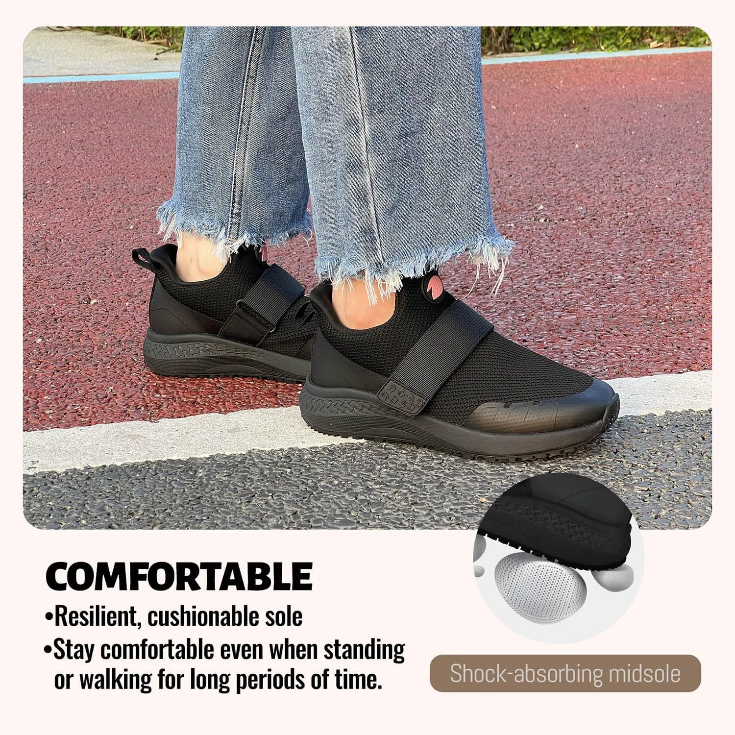 Women's Non Slip Work Shoes Slip Resistant Waterproof Chef Shoe for Women Working in Kitchen Restaurant Food Service Slip-On Design Walking Sneakers Zapatos Trabajo