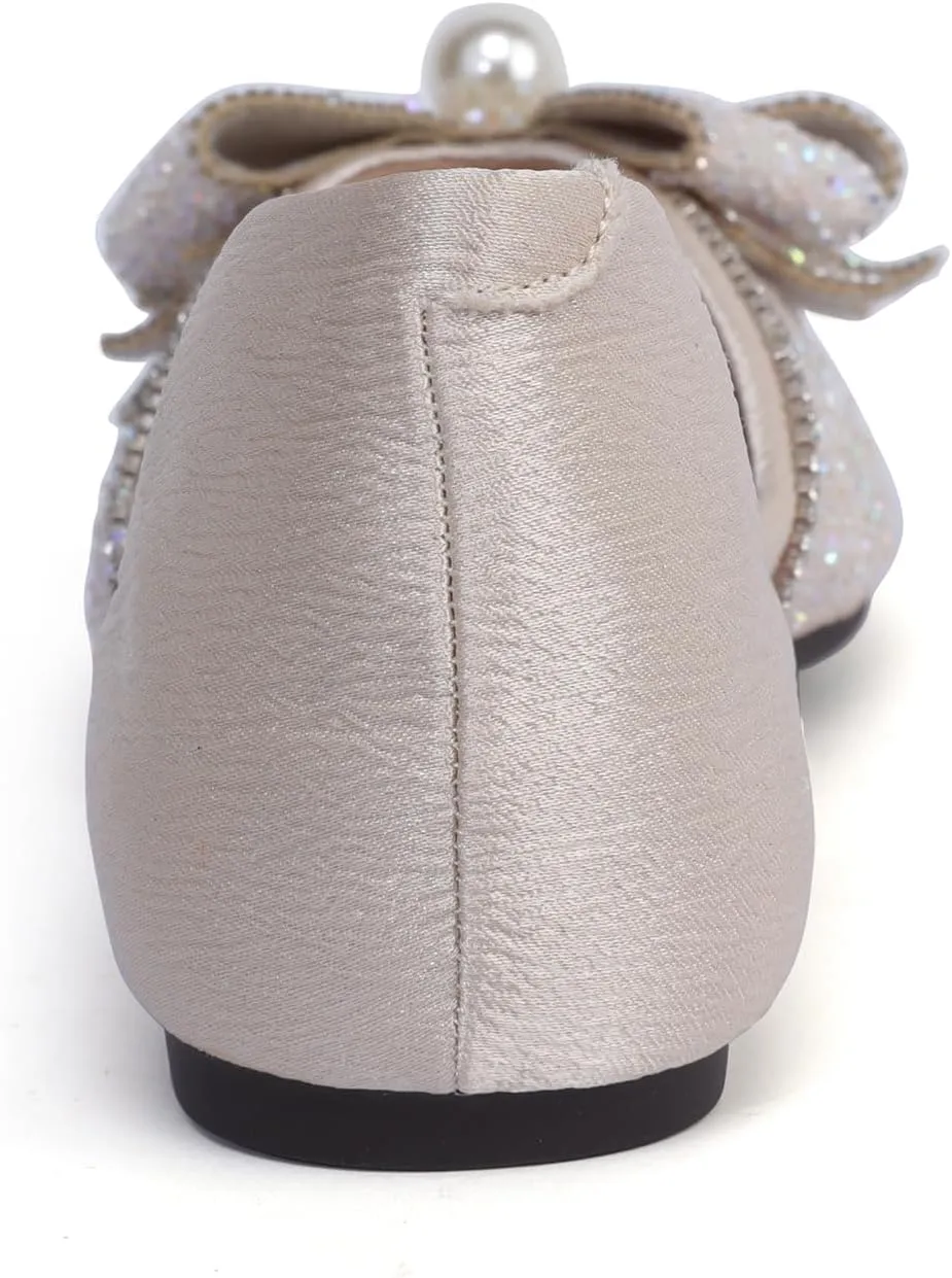 Women's Pointed Rhinestone Flat Shoes Glitter Flowers Wedding Comfortable Dress Shoes