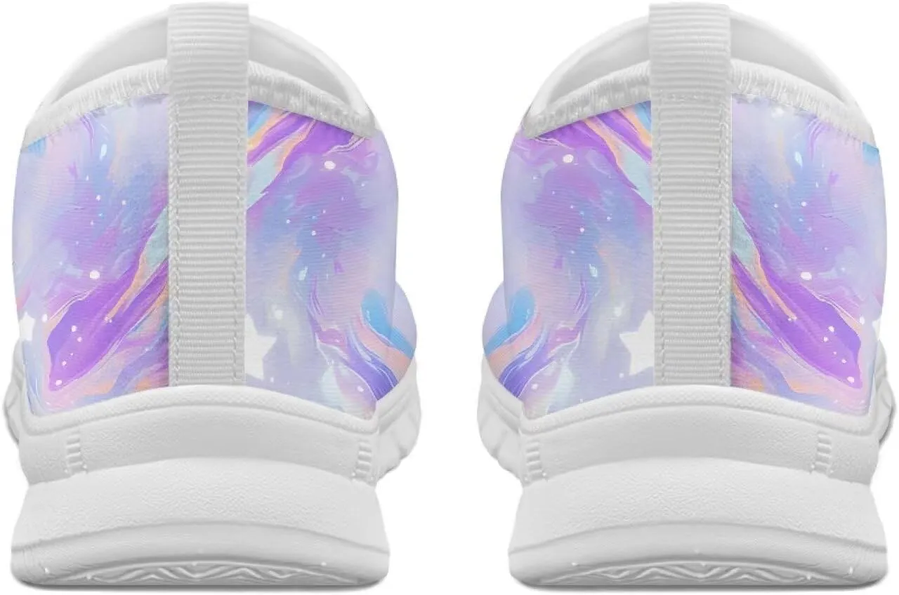 Womens Slip On Sneakers Lightweight Casual Shoes Soft Anti-Slip Tennis Shoes for Gym Travel Size 5.5-11.5 White Sole