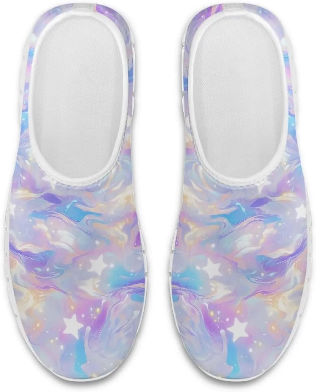 Womens Slip On Sneakers Lightweight Casual Shoes Soft Anti-Slip Tennis Shoes for Gym Travel Size 5.5-11.5 White Sole