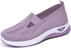 Women's Woven Orthopedic Breathable Soft Shoes Go Walking Slip on Diabetic Foam Shoes Sneakers,Women's Woven Breathable Soft Sole Shoes Sneakers
