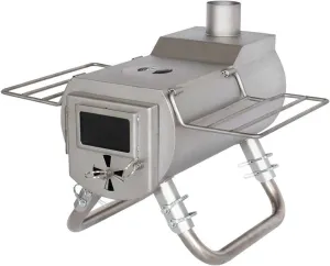 Wood Burning Stove, Stainless Steel Portable Foldable Camping Outdoor Hot Tent for Tent, Shelter, Heating and Cooking