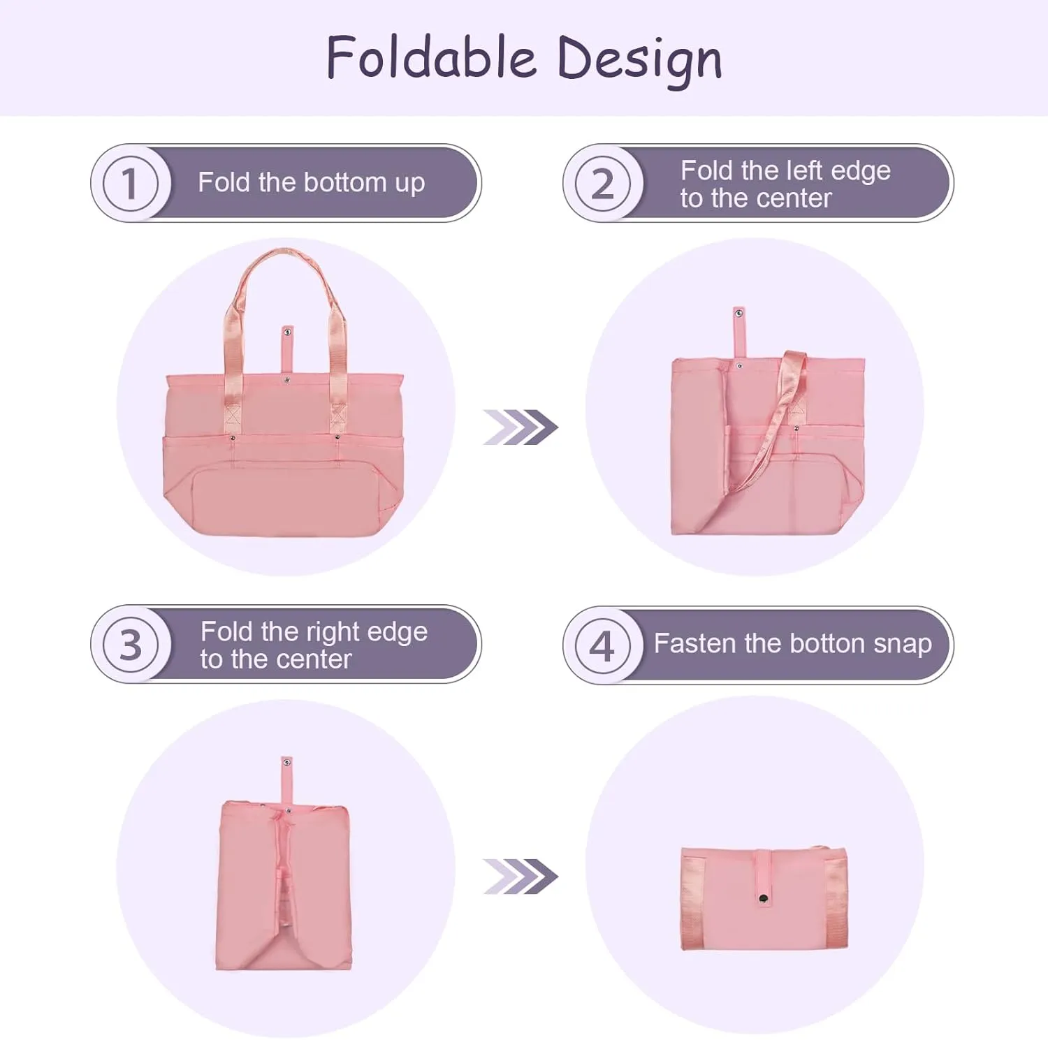 Work Bags for Women- Nursing Clinical Bag with Zipper Large Foldable Travel Bag Water-Resistant Handbag